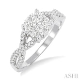 1/3 ctw Lovebright Round Cut Diamond Engagement Ring in 14K White Gold
